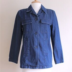 1990’s Vintage Denim Casual Corner Denim Utility 100% Cotton Jacket Size 8